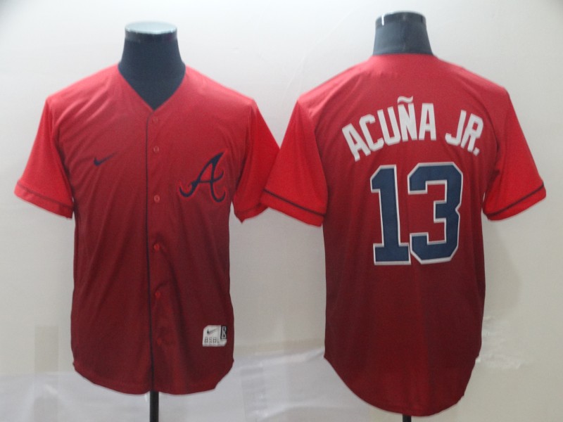 Men's Atlanta Braves Ronald Acuna Jr. #13 Red Jersey